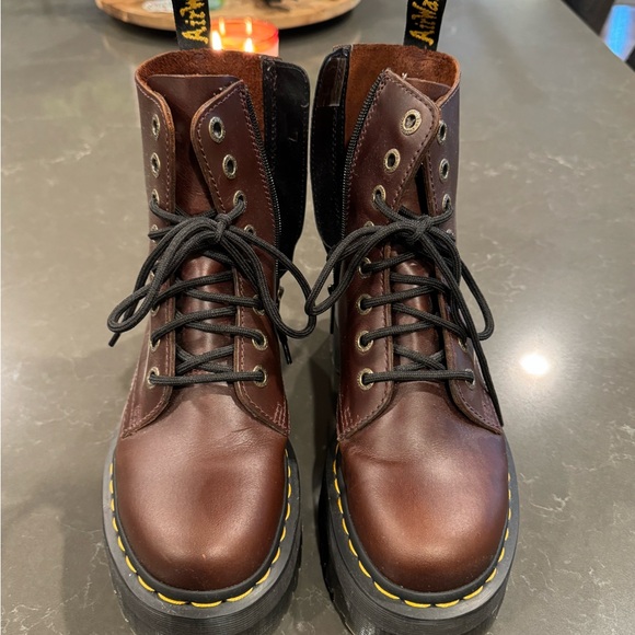Dr. Martens Dark Brown Leather Combat Boots, US 7 UK 5 - Picture 3 of 3